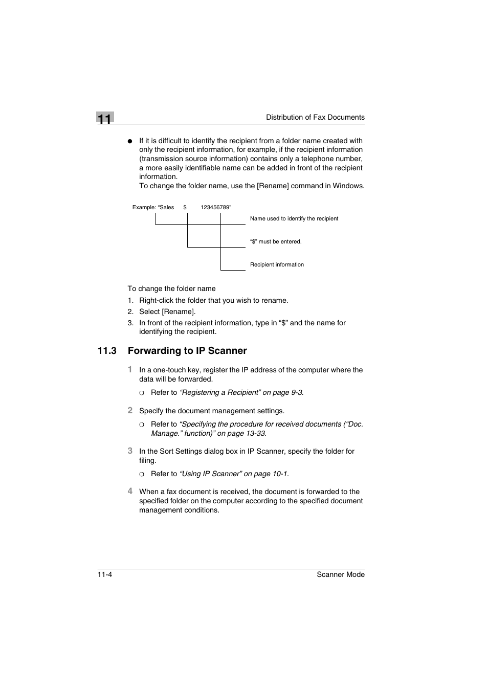 3 forwarding to ip scanner, Forwarding to ip scanner -4 | Minolta Scanner Mode User Manual | Page 215 / 314