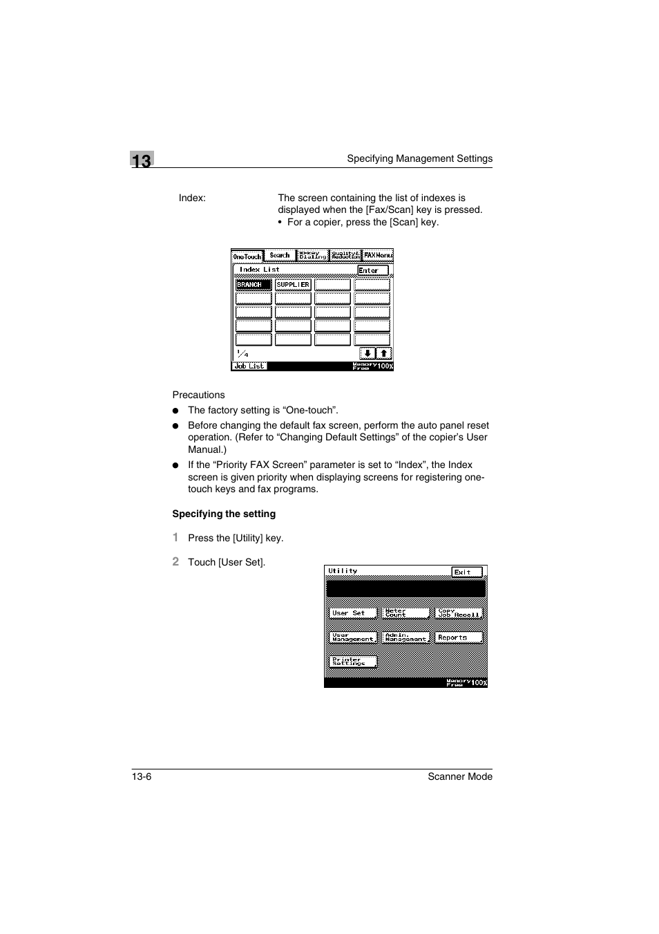 Specifying the setting, Specifying the setting -6 | Minolta Scanner Mode User Manual | Page 225 / 314