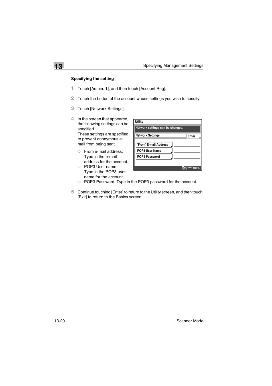 Specifying the setting, Specifying the setting -20 | Minolta Scanner Mode User Manual | Page 239 / 314