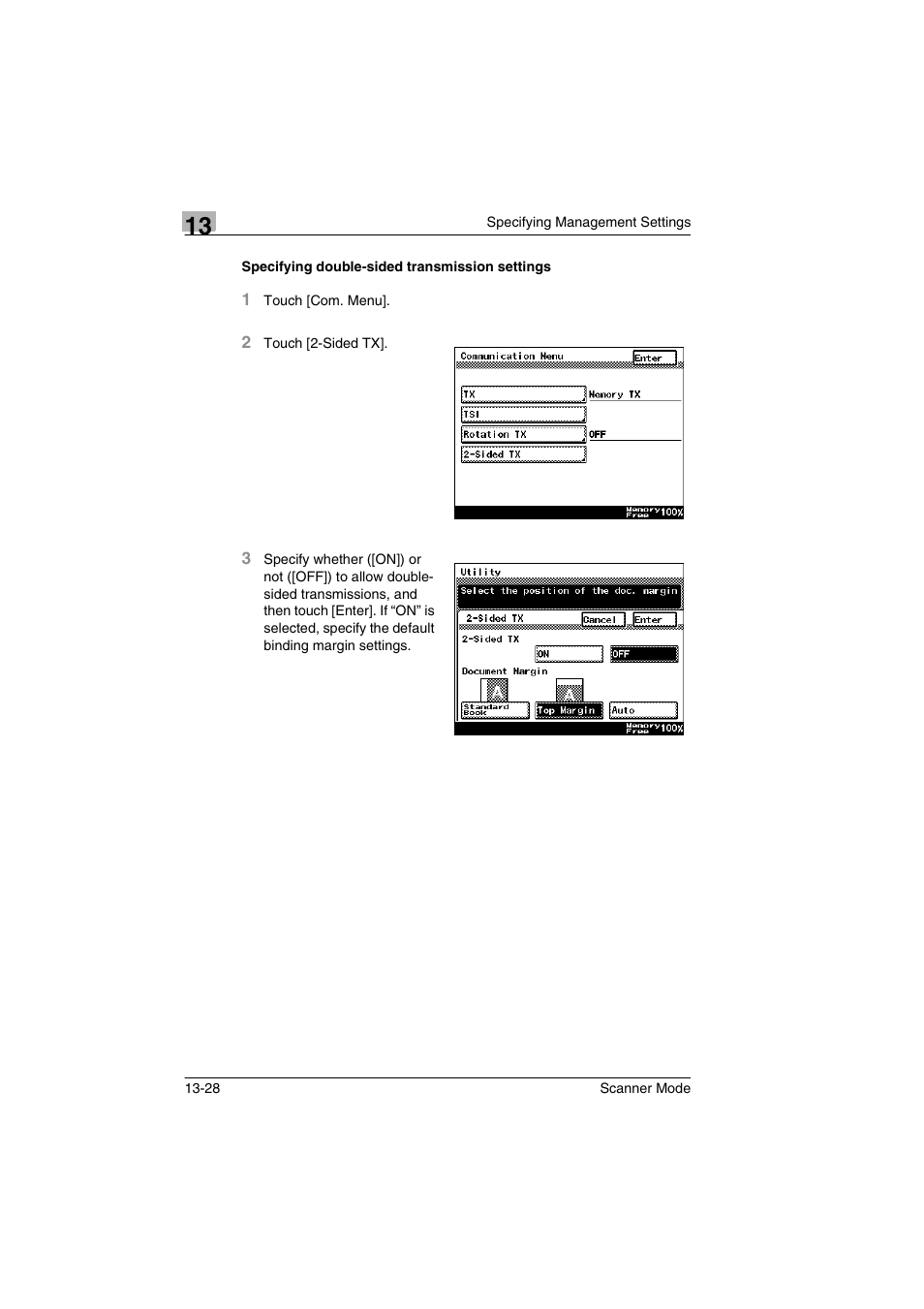 Specifying double-sided transmission settings, Specifying double-sided transmission settings -28 | Minolta Scanner Mode User Manual | Page 247 / 314