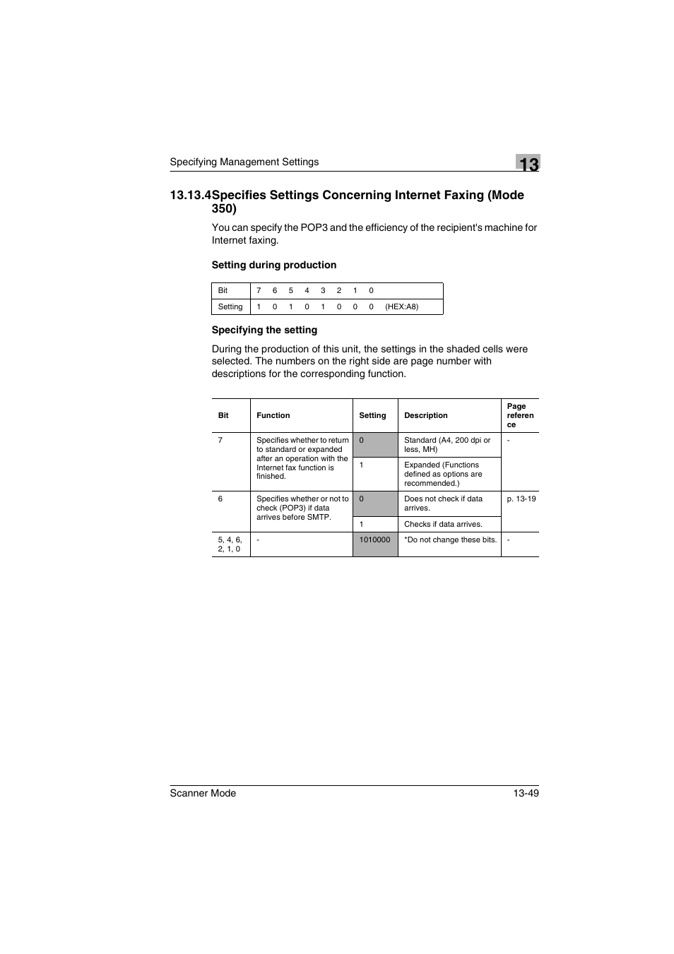 Setting during production, Specifying the setting | Minolta Scanner Mode User Manual | Page 268 / 314