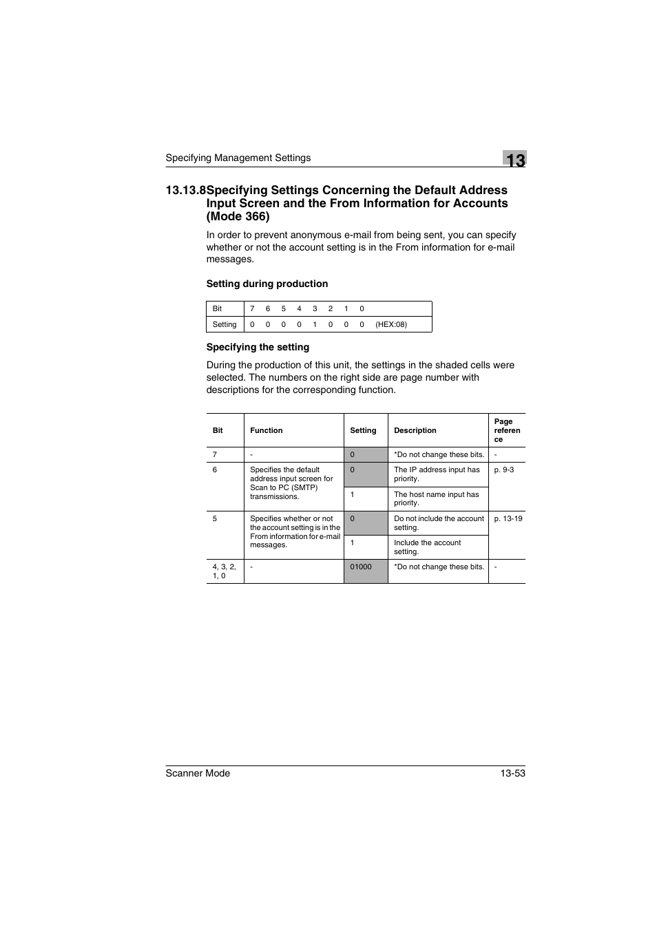 Setting during production, Specifying the setting | Minolta Scanner Mode User Manual | Page 272 / 314