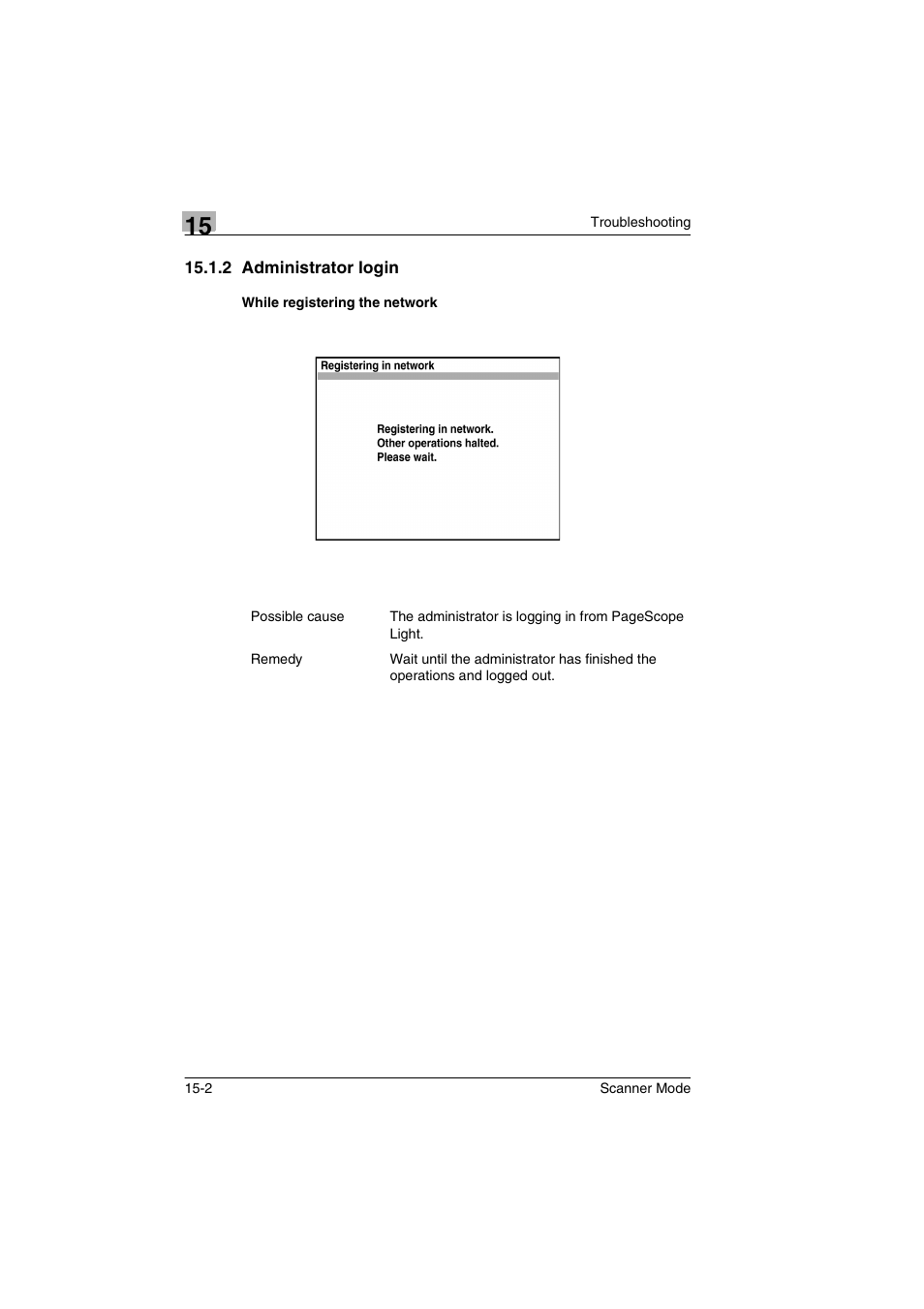 2 administrator login, While registering the network | Minolta Scanner Mode User Manual | Page 295 / 314