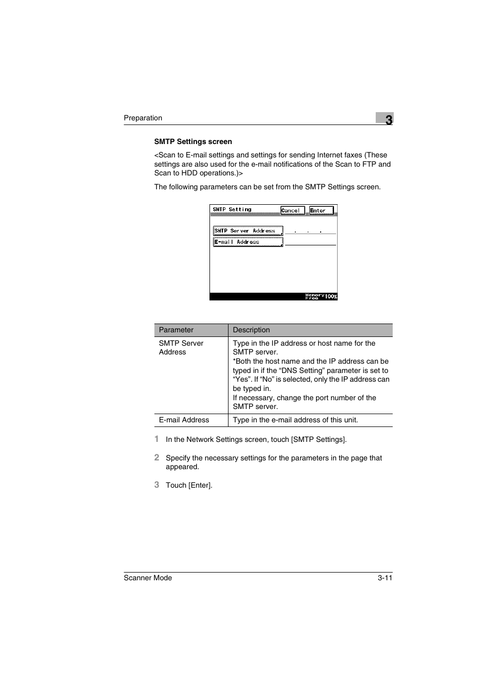 Smtp settings screen, Smtp settings screen -11 | Minolta Scanner Mode User Manual | Page 44 / 314