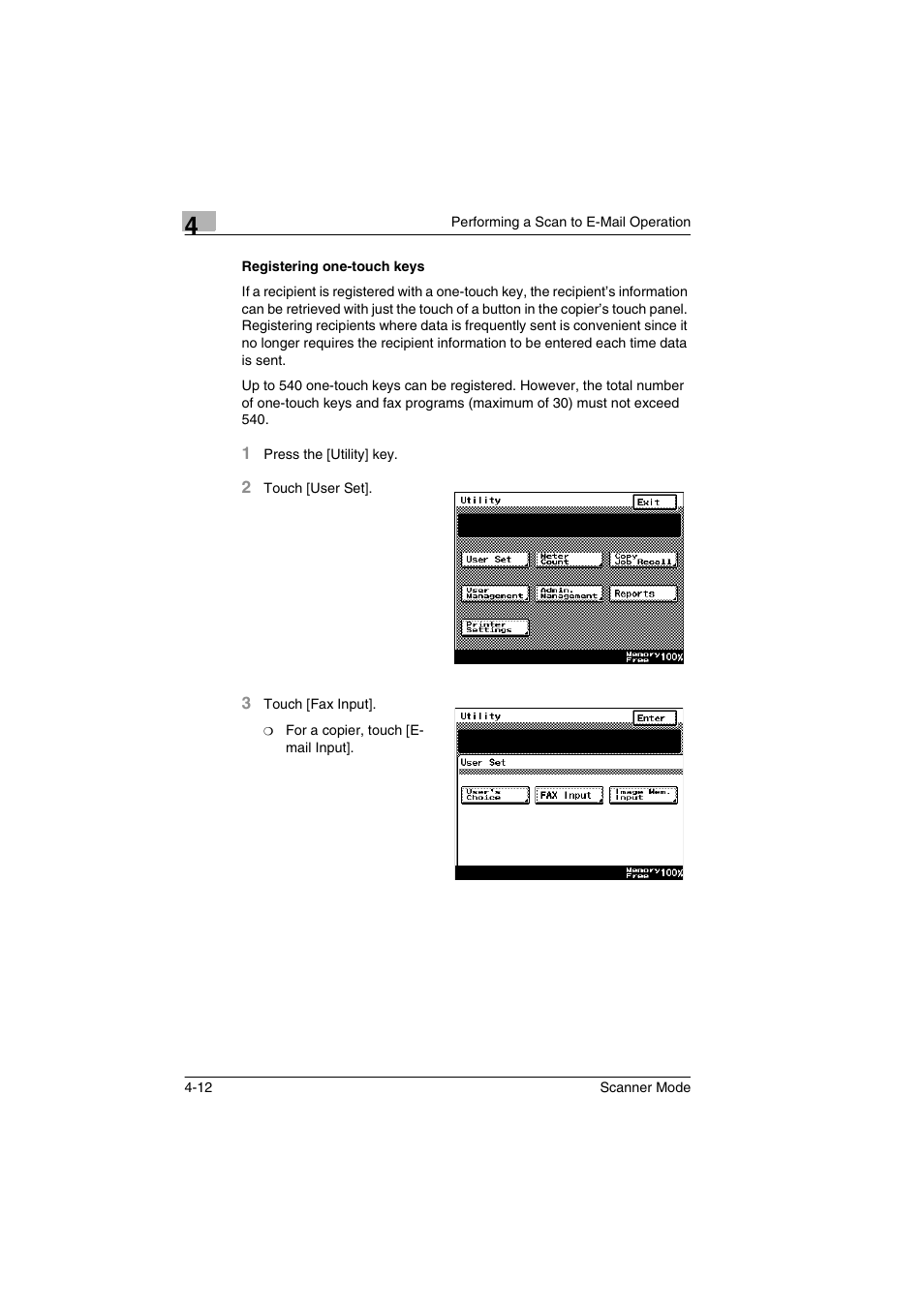 Registering one-touch keys, Registering one-touch keys -12 | Minolta Scanner Mode User Manual | Page 81 / 314