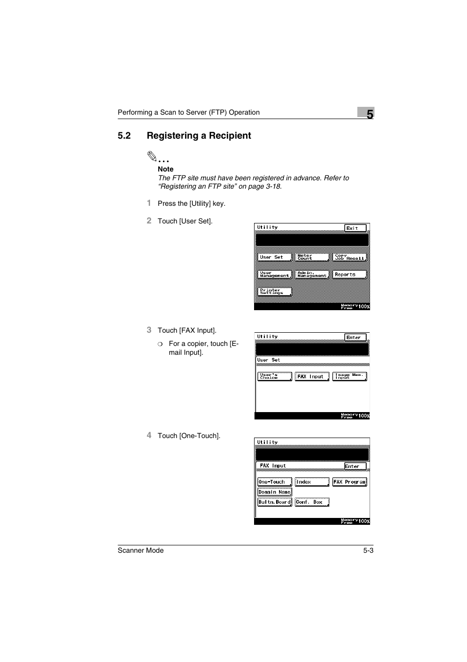 2 registering a recipient, Registering a recipient -3 | Minolta Scanner Mode User Manual | Page 94 / 314