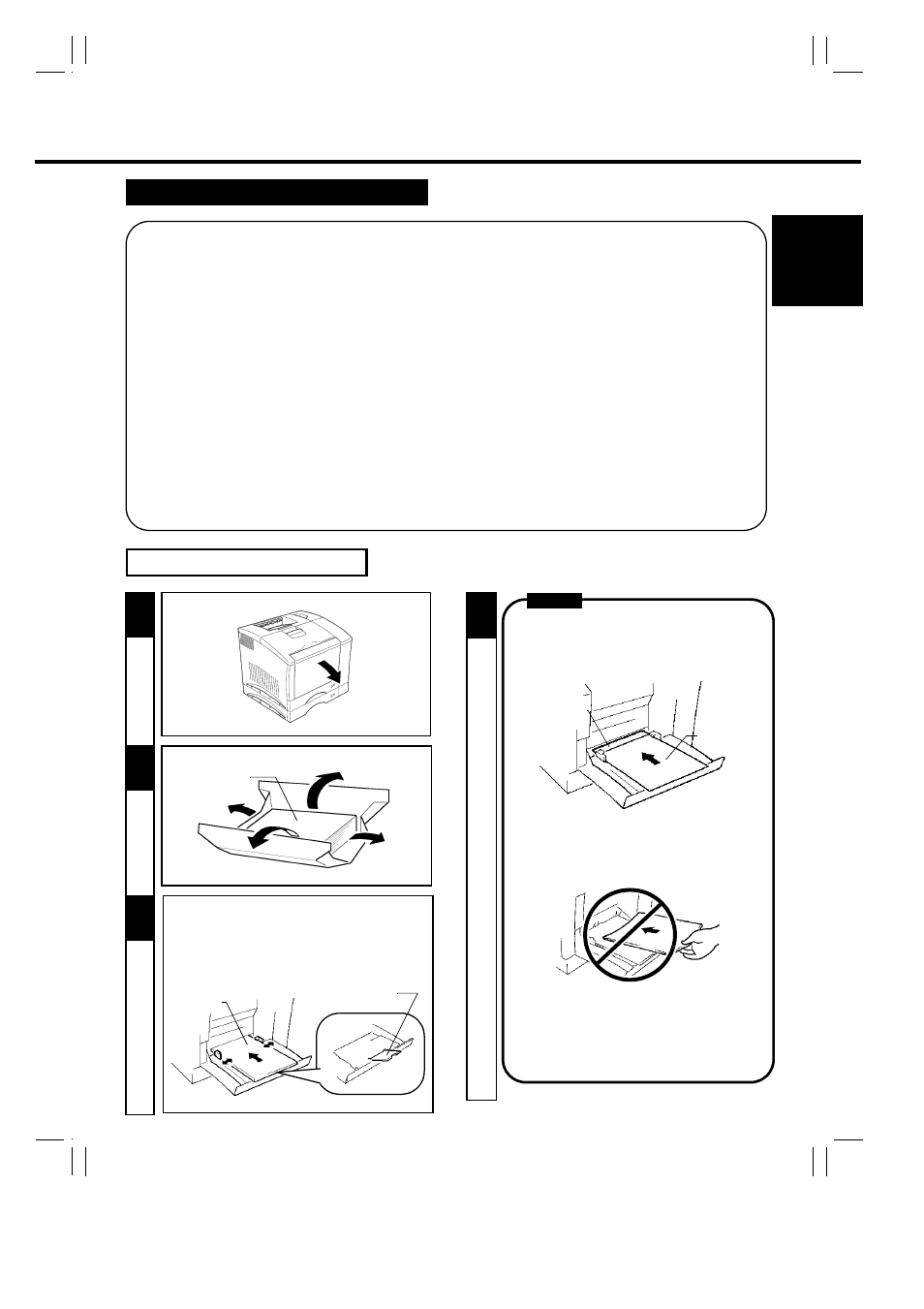 Loading ohp sheets / labels, Tray 1 (multi purpose tray) | Minolta Color PageWorks 0990-7701-02 User Manual | Page 42 / 112