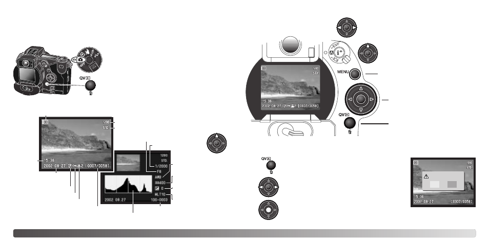 Basic playback, Controller qv/delete button | Minolta Dimage 7Hi User Manual | Page 18 / 29