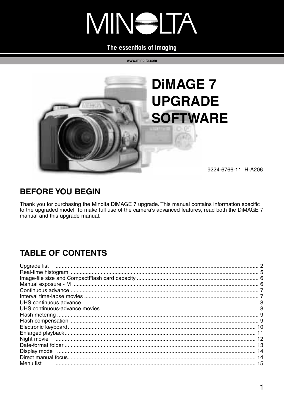 Minolta dimage7 User Manual | 16 pages