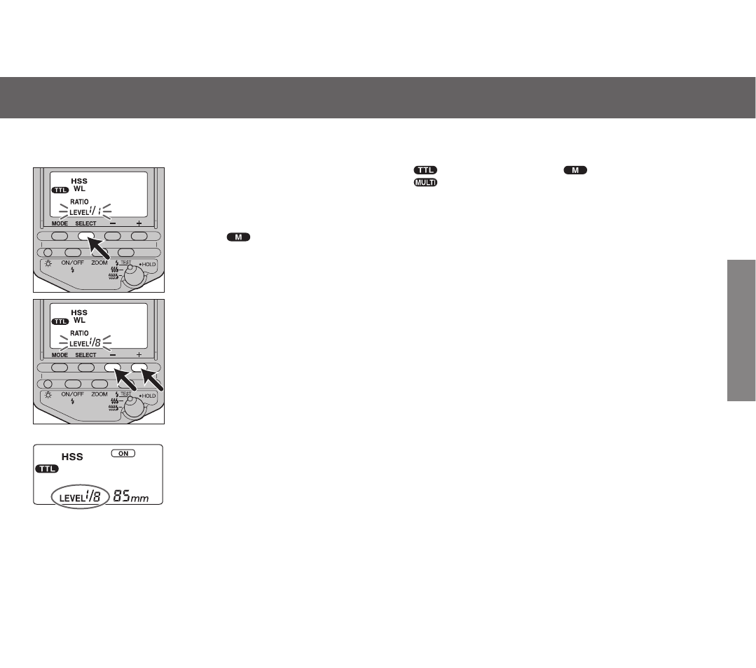 Setting power level (level) | Minolta 5600HS (D) User Manual | Page 30 / 41