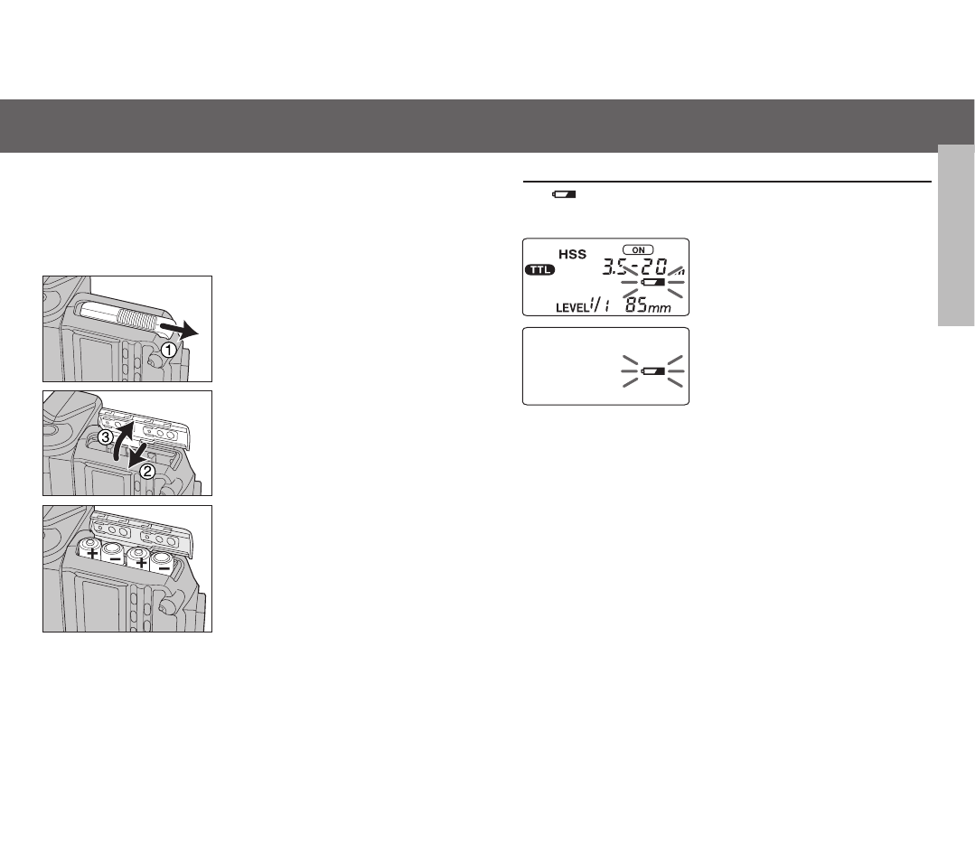 Installing batteries | Minolta 5600HS (D) User Manual | Page 7 / 41