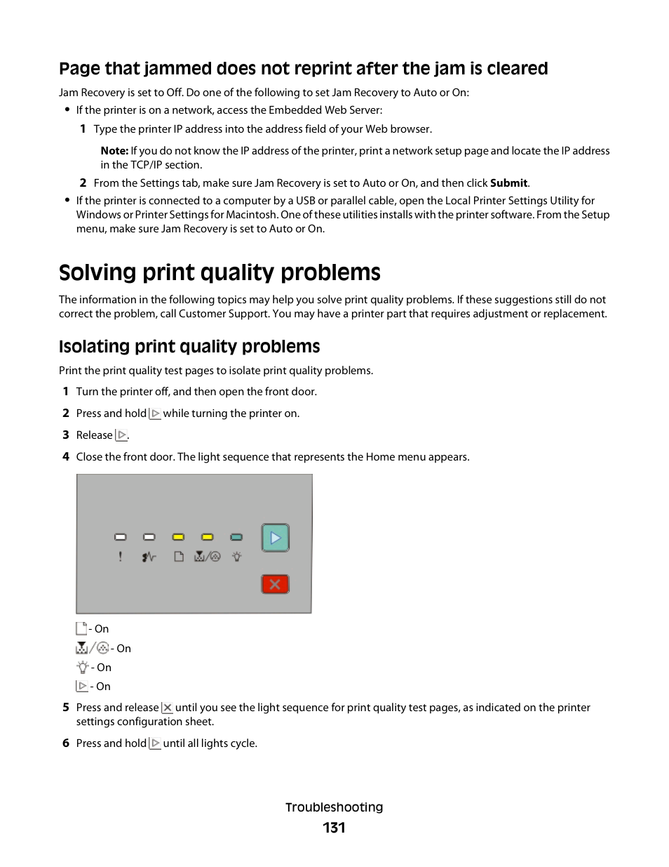 Solving print quality problems, Isolating print quality problems | Minolta E260 User Manual | Page 131 / 156
