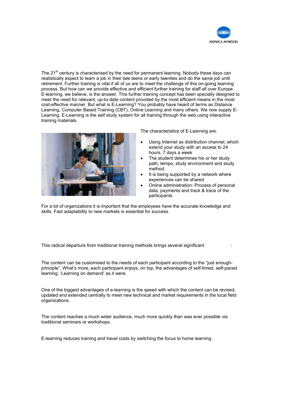 E-learning, Giving you greater flexibility | Minolta PC User Manual | Page 2 / 6