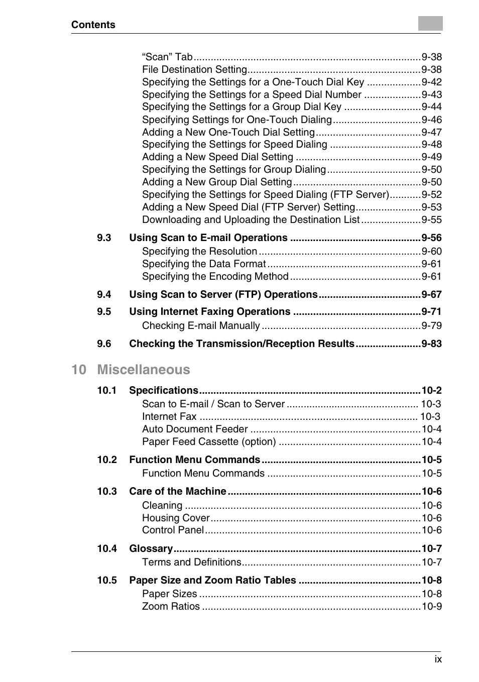 10 miscellaneous | Minolta FAX2900 User Manual | Page 10 / 342