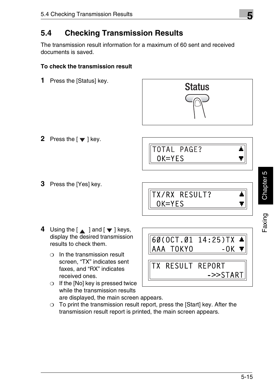 4 checking transmission results | Minolta FAX2900 User Manual | Page 108 / 342