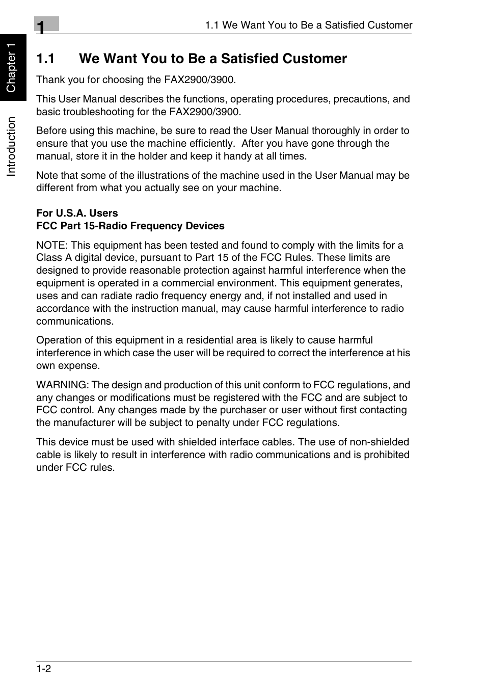 1 we want you to be a satisfied customer | Minolta FAX2900 User Manual | Page 13 / 342