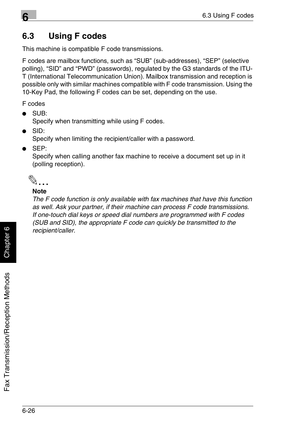 3 using f codes | Minolta FAX2900 User Manual | Page 135 / 342