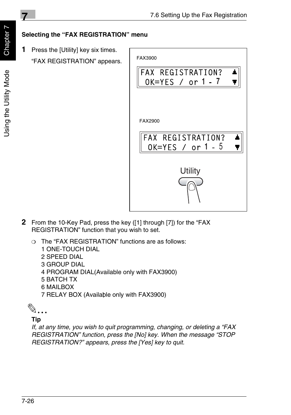 Utility | Minolta FAX2900 User Manual | Page 163 / 342