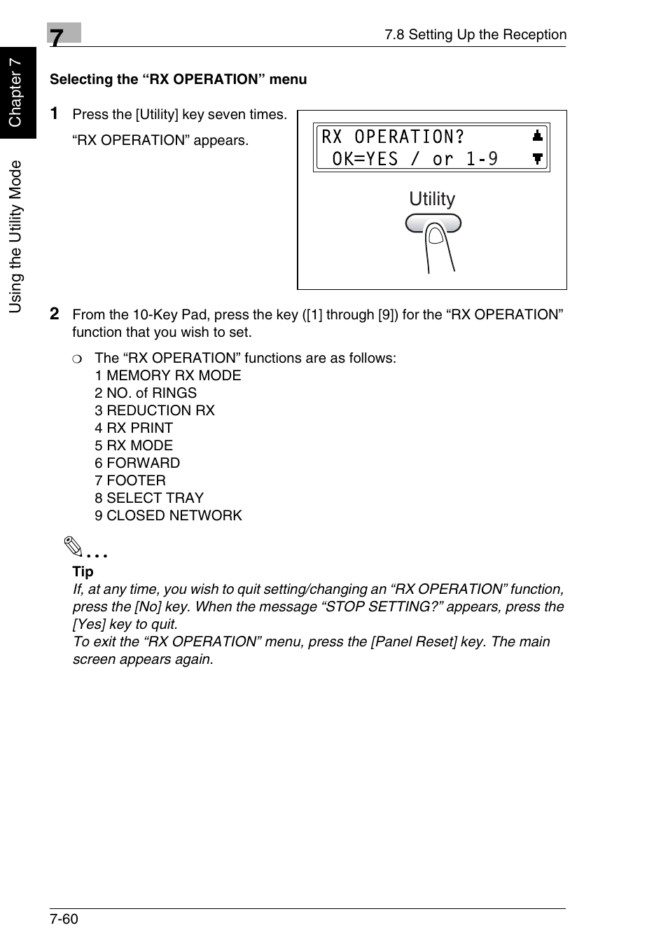 Utility | Minolta FAX2900 User Manual | Page 197 / 342