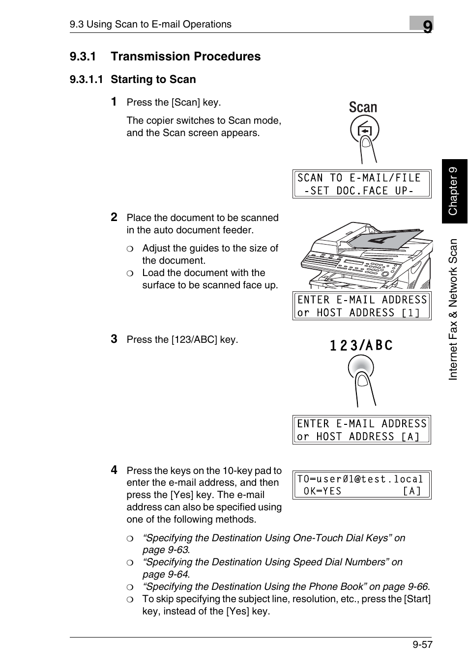 1transmission procedures, 1 starting to scan | Minolta FAX2900 User Manual | Page 304 / 342