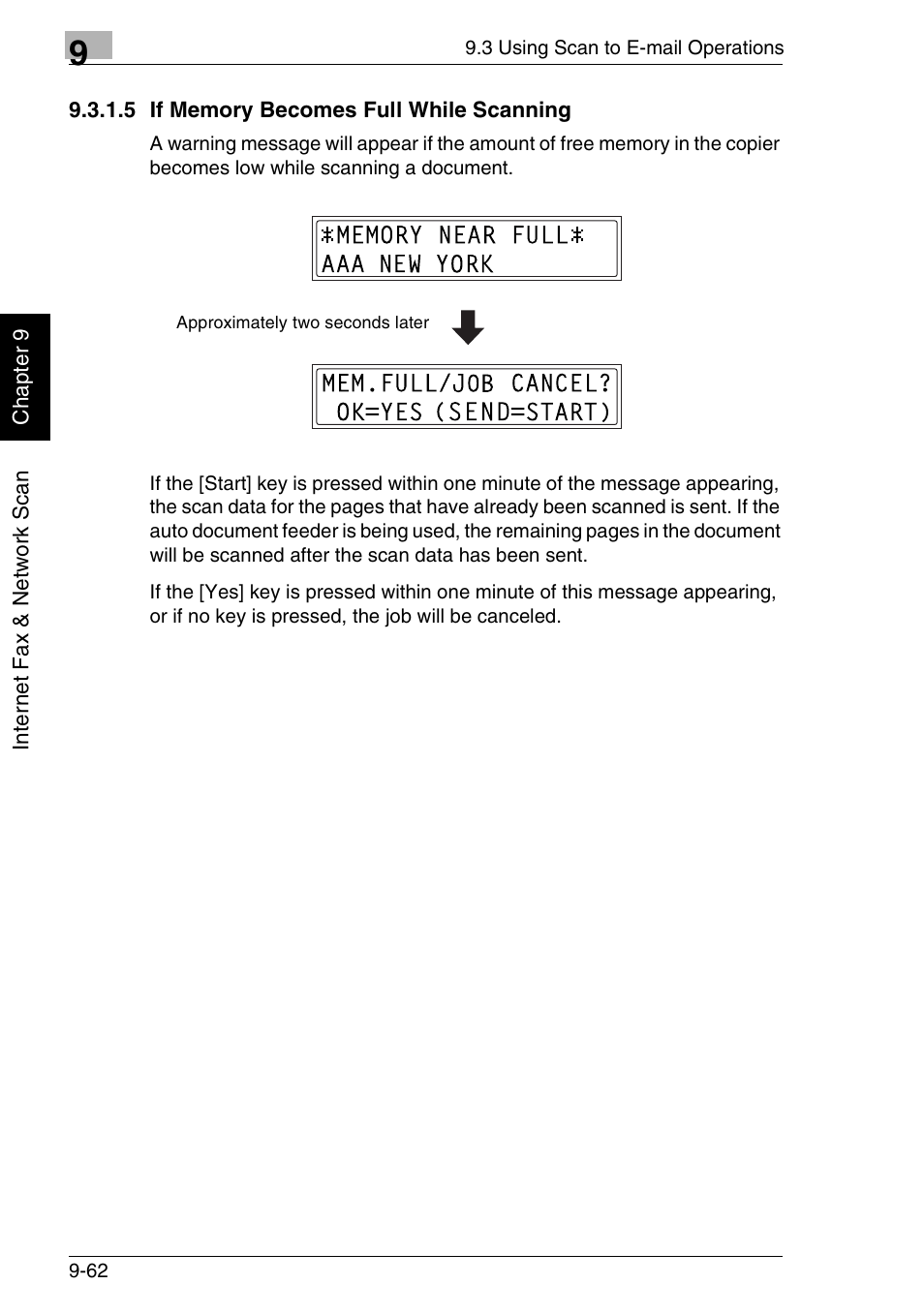 5 if memory becomes full while scanning | Minolta FAX2900 User Manual | Page 309 / 342