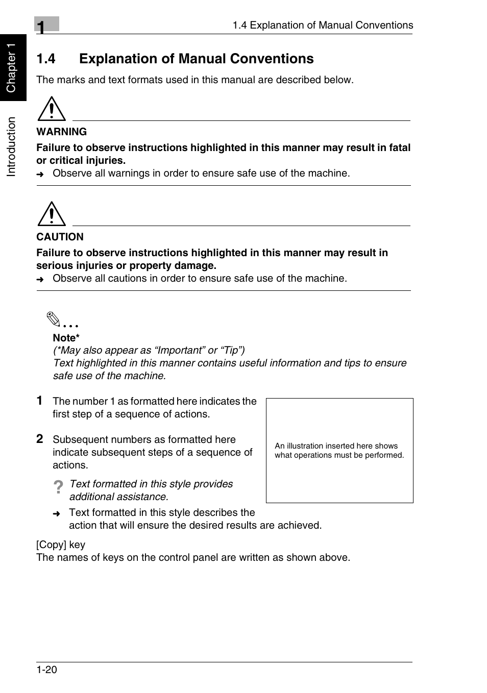 4 explanation of manual conventions | Minolta FAX2900 User Manual | Page 31 / 342