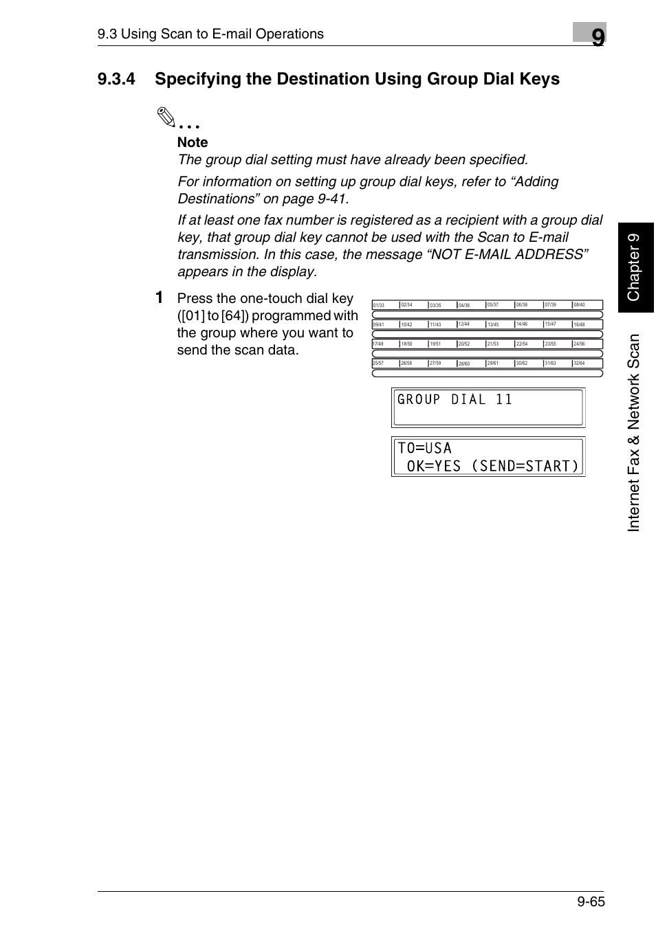 4 specifying the destination using group dial keys, 3 using scan to e-mail operations | Minolta FAX2900 User Manual | Page 312 / 342