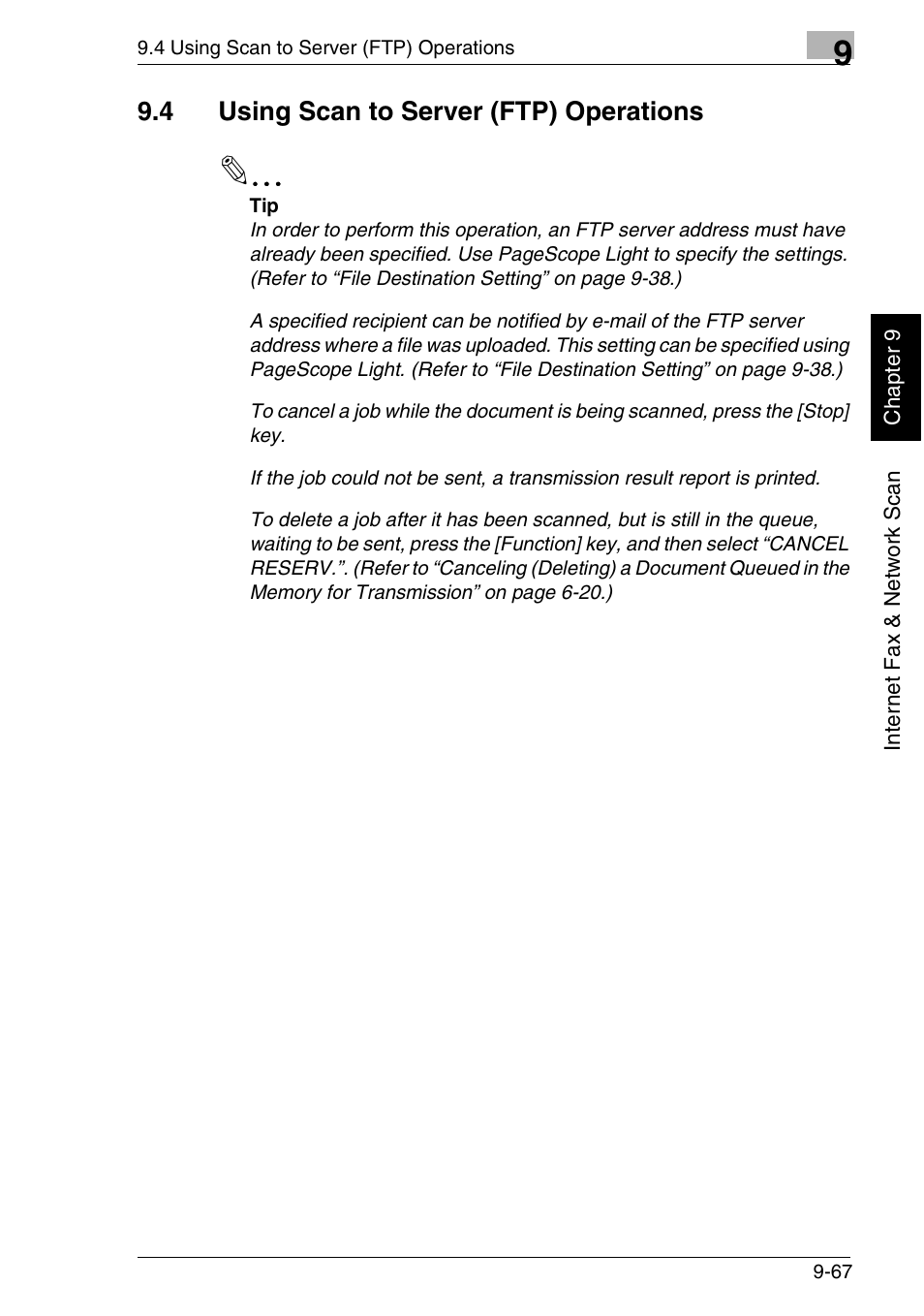 4 using scan to server (ftp) operations | Minolta FAX2900 User Manual | Page 314 / 342