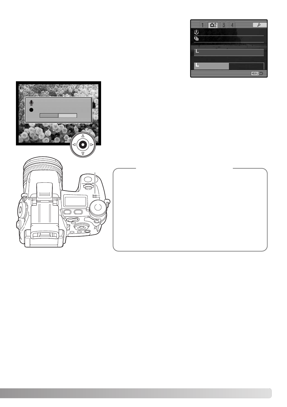 Voice memo, Recording tips | Minolta Dimage A1 User Manual | Page 101 / 172