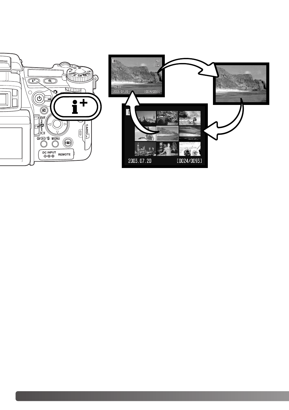 Changing the quick view & playback display | Minolta Dimage A1 User Manual | Page 42 / 172