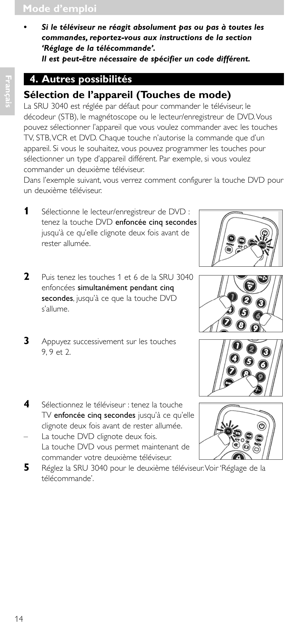 Mode d’emploi | Minolta SRU 3040/10 User Manual | Page 13 / 119