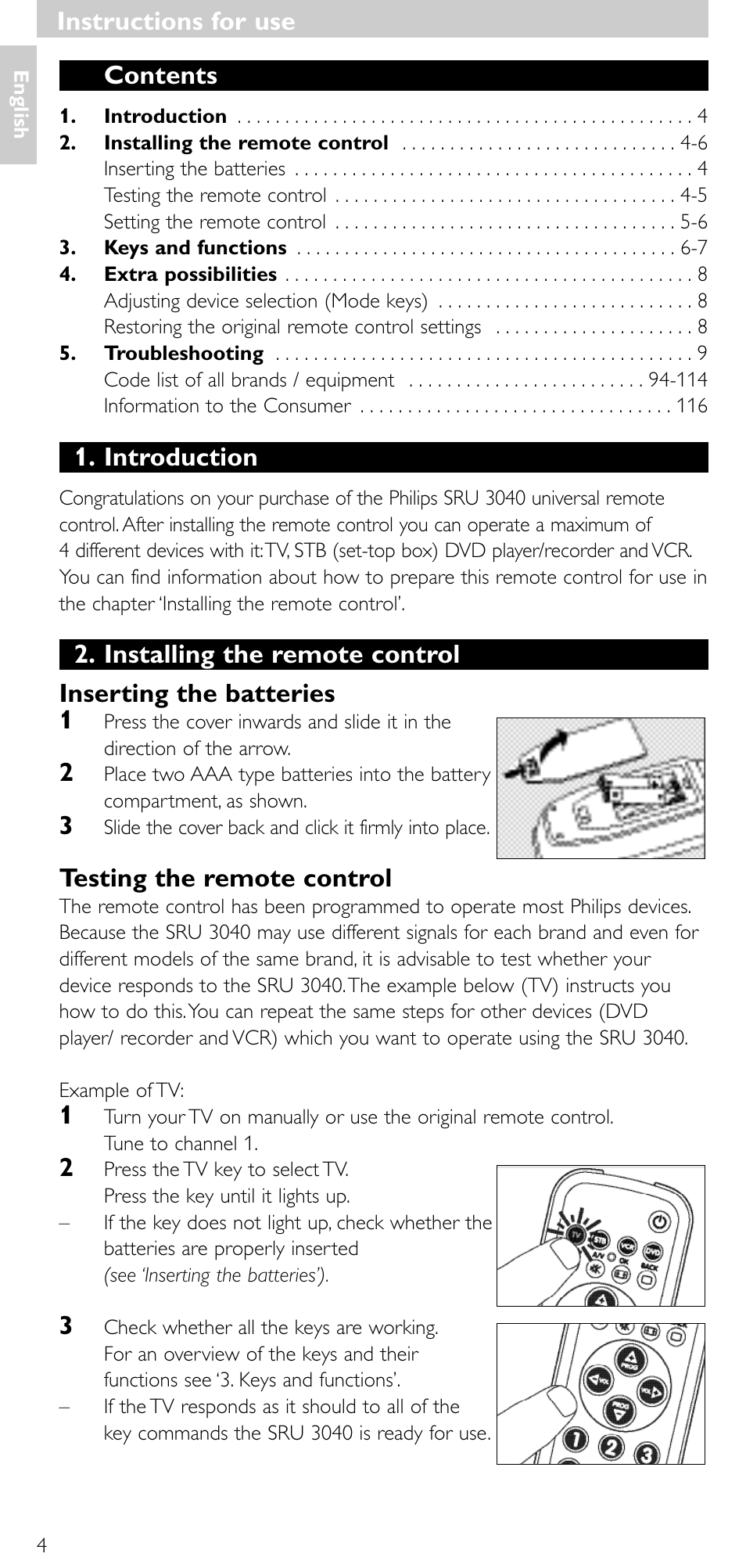 Minolta SRU 3040/10 User Manual | Page 3 / 119