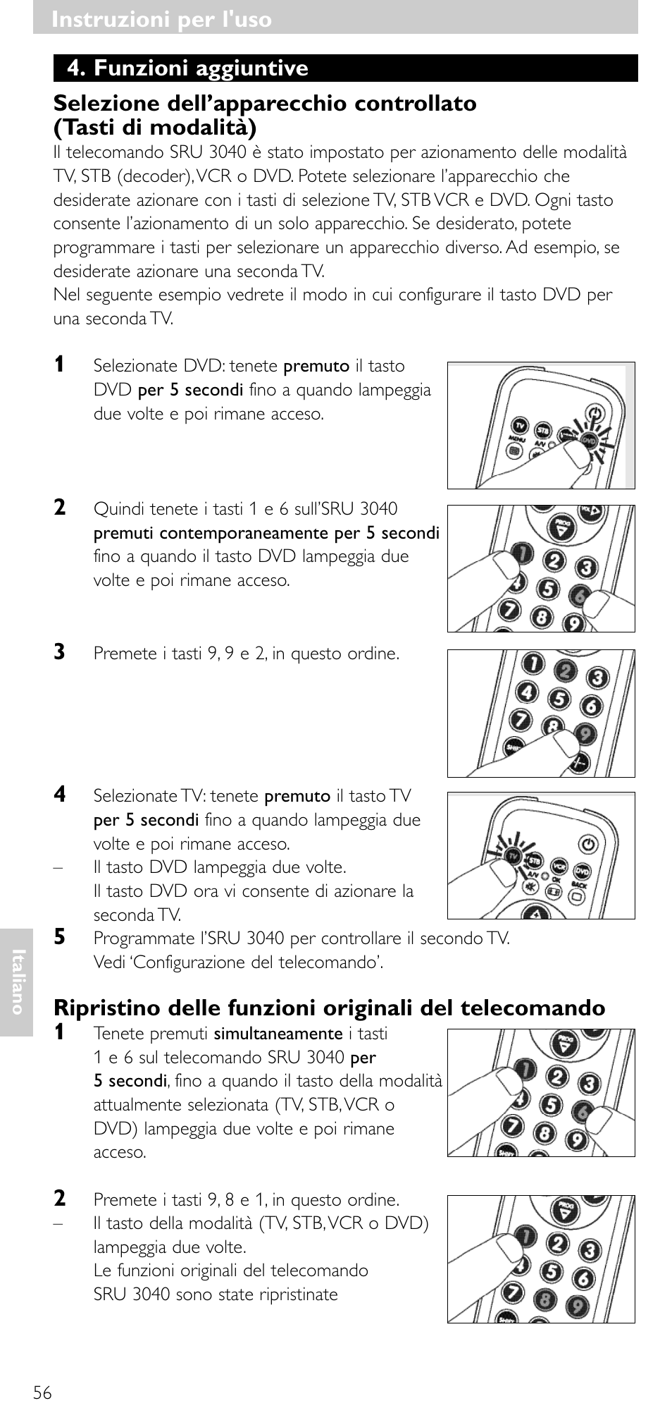 Instruzioni per l'uso | Minolta SRU 3040/10 User Manual | Page 55 / 119