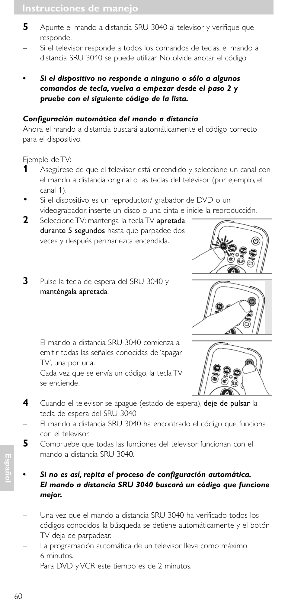 Instrucciones de manejo | Minolta SRU 3040/10 User Manual | Page 59 / 119