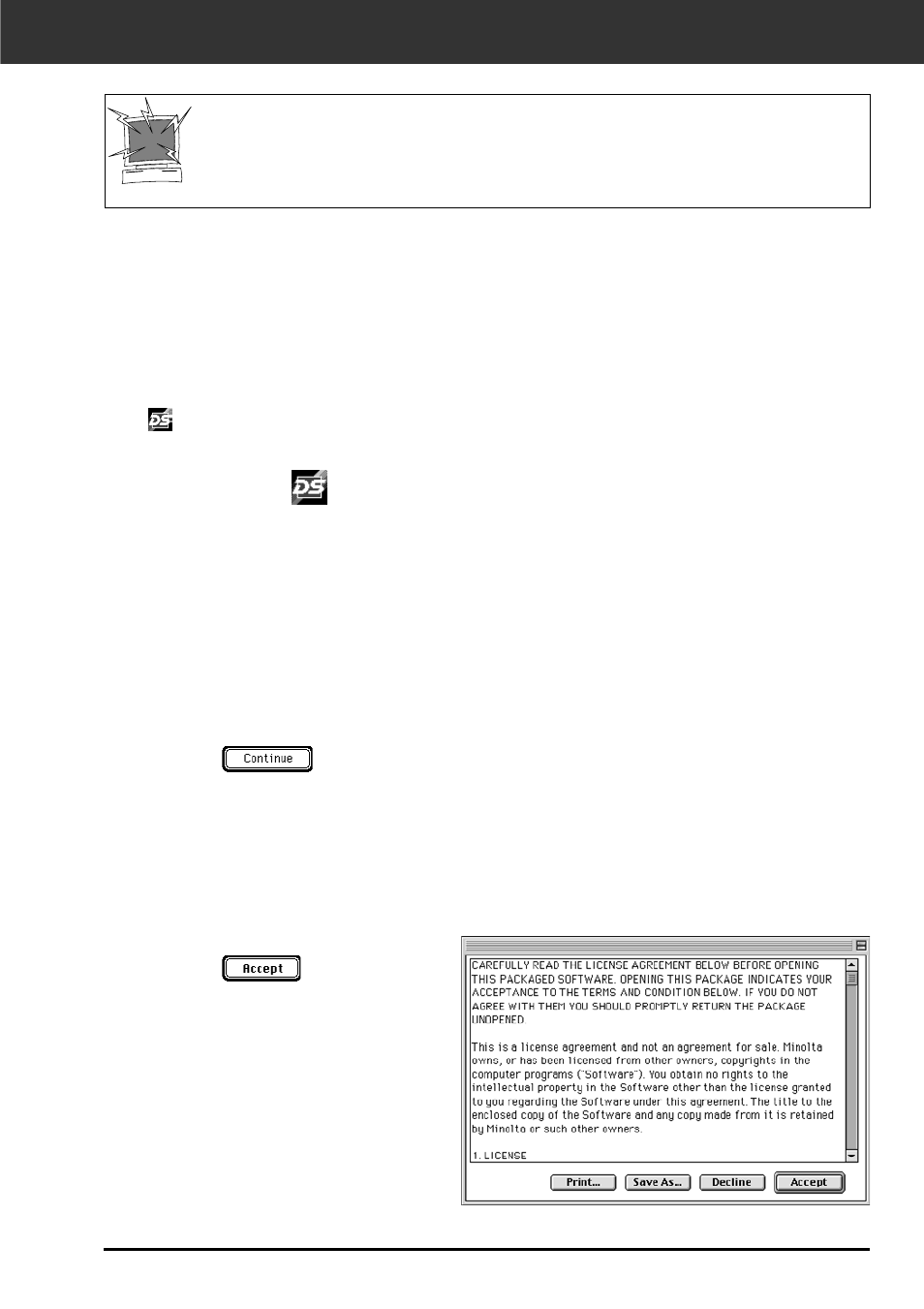 Installing the software – macintosh | Minolta DIMAGE SCAN DUAL II AF-2820U User Manual | Page 19 / 109