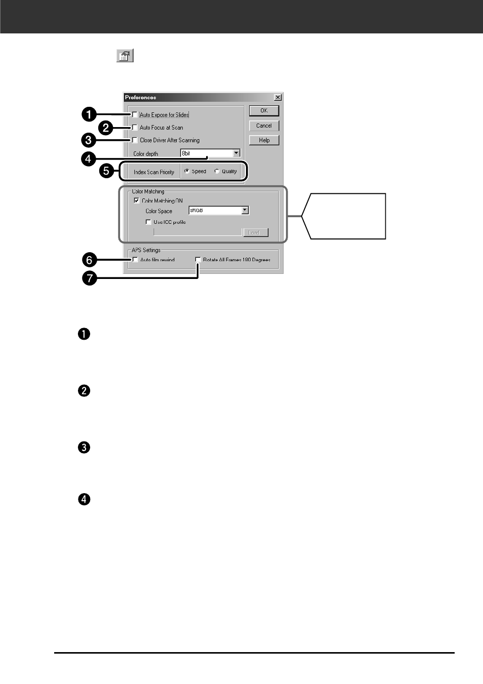 Setting the preferences | Minolta DIMAGE SCAN DUAL II AF-2820U User Manual | Page 39 / 109