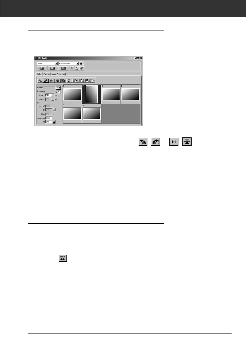 Rotating the index frames reversing frame order | Minolta DIMAGE SCAN DUAL II AF-2820U User Manual | Page 45 / 109