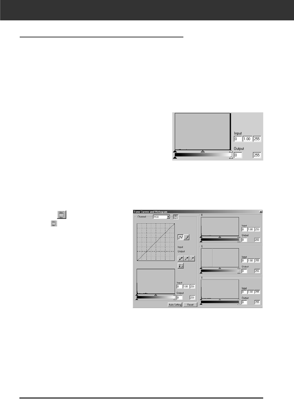 Correcting the histogram | Minolta DIMAGE SCAN DUAL II AF-2820U User Manual | Page 68 / 109