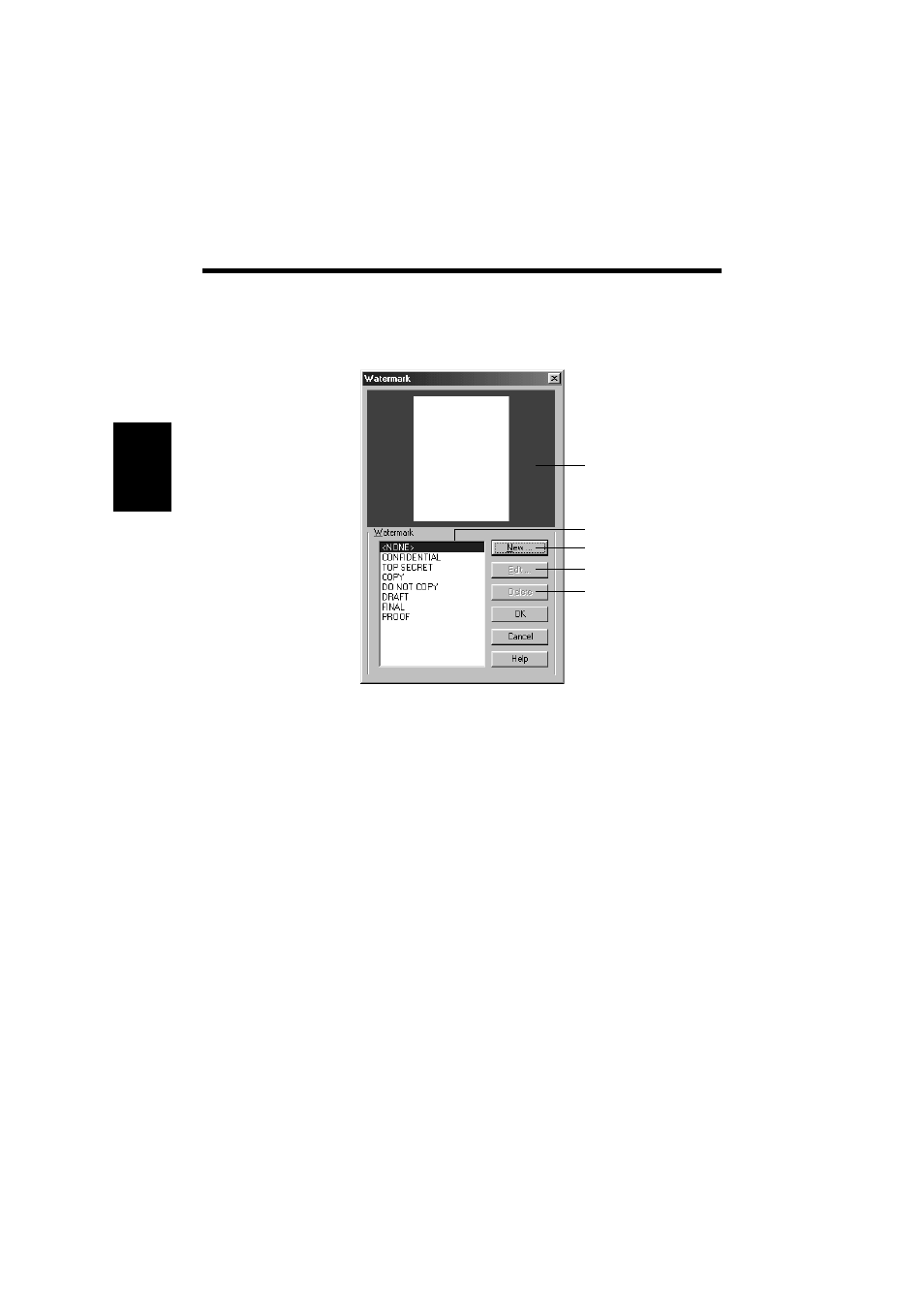 Functions of the watermark dialog box, Functions of the watermark dialog box -24 | Minolta PCL6 User Manual | Page 56 / 88