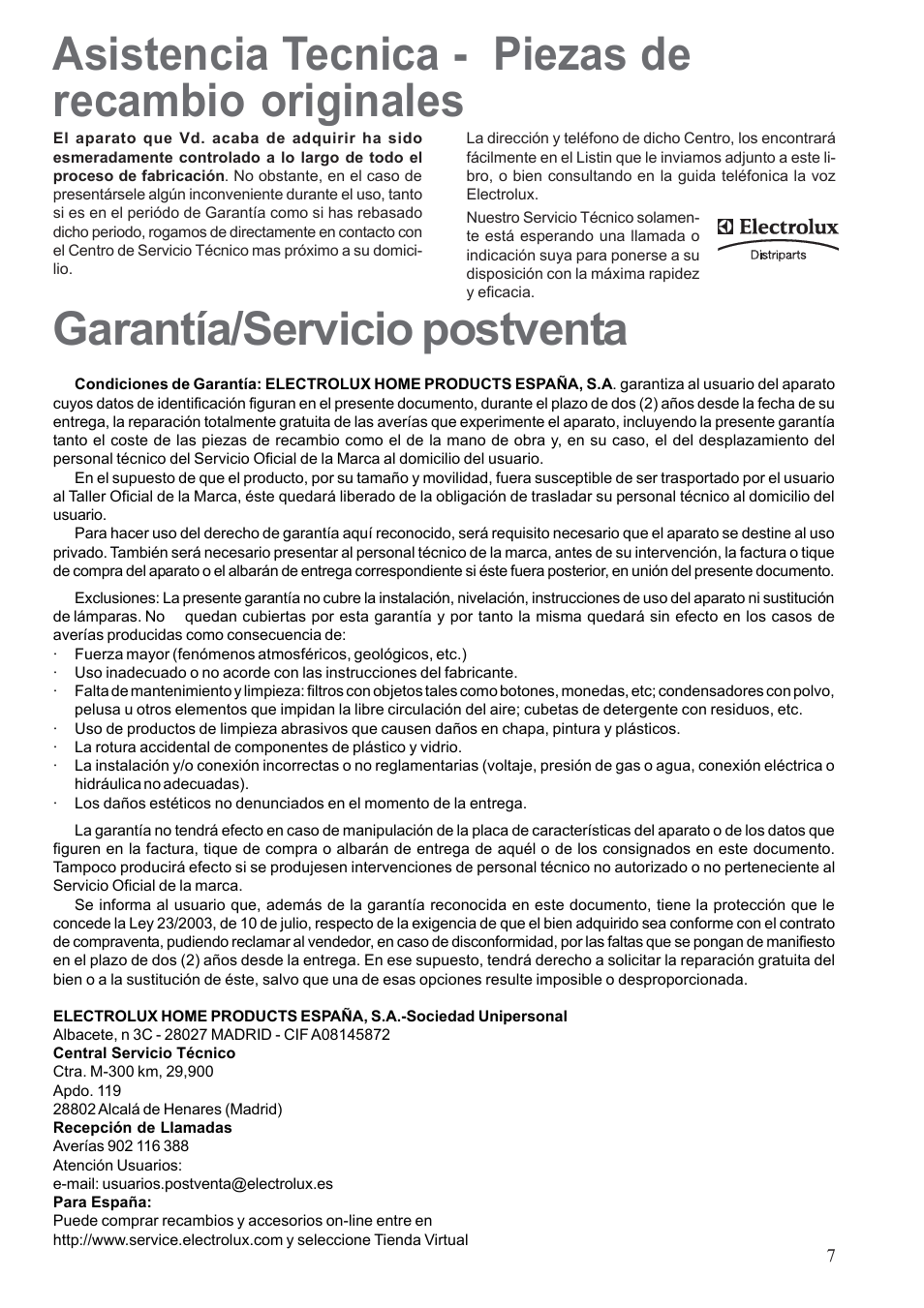 Electrolux EHG30235 x User Manual | Page 7 / 100