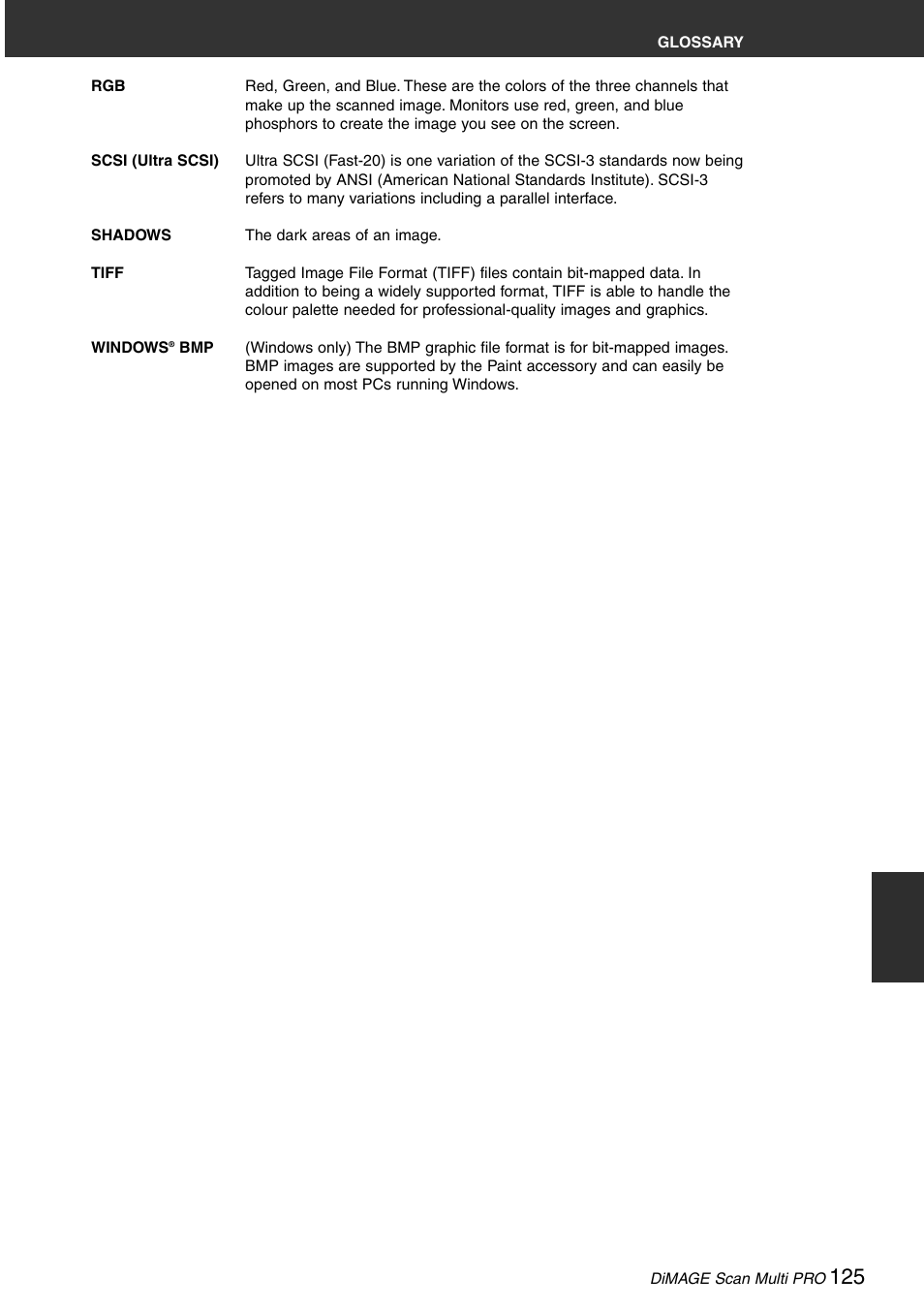 Minolta DiMAGE Scan Multi PRO AF-5000 User Manual | Page 125 / 129