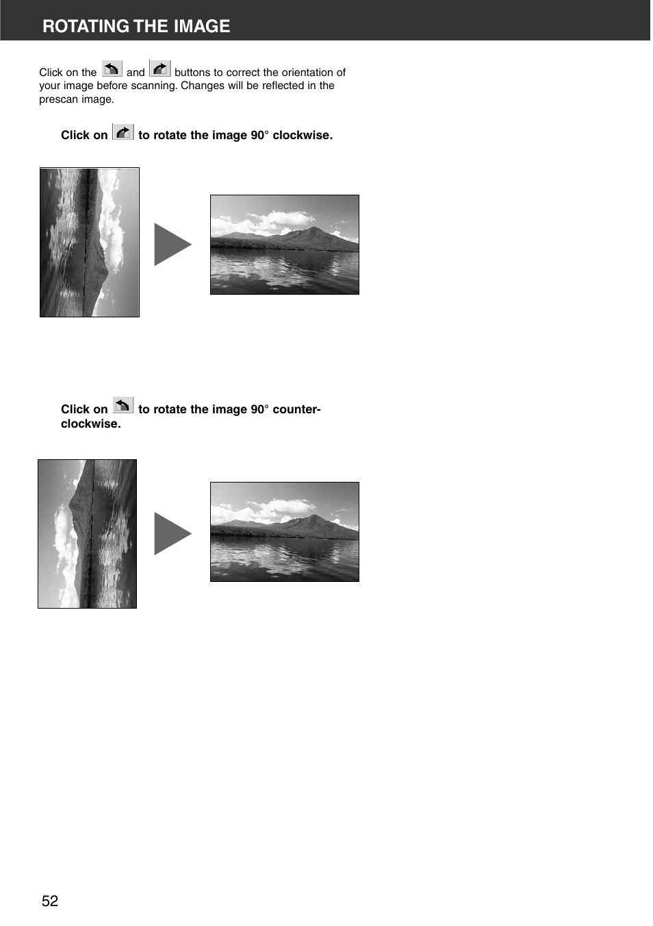 Rotating the image | Minolta DiMAGE Scan Multi PRO AF-5000 User Manual | Page 52 / 129