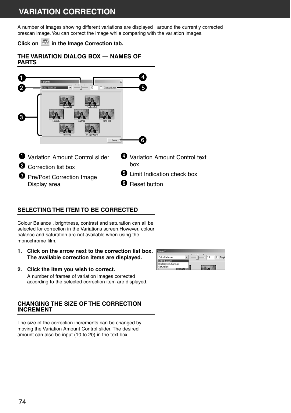 Variation correction | Minolta DiMAGE Scan Multi PRO AF-5000 User Manual | Page 74 / 129