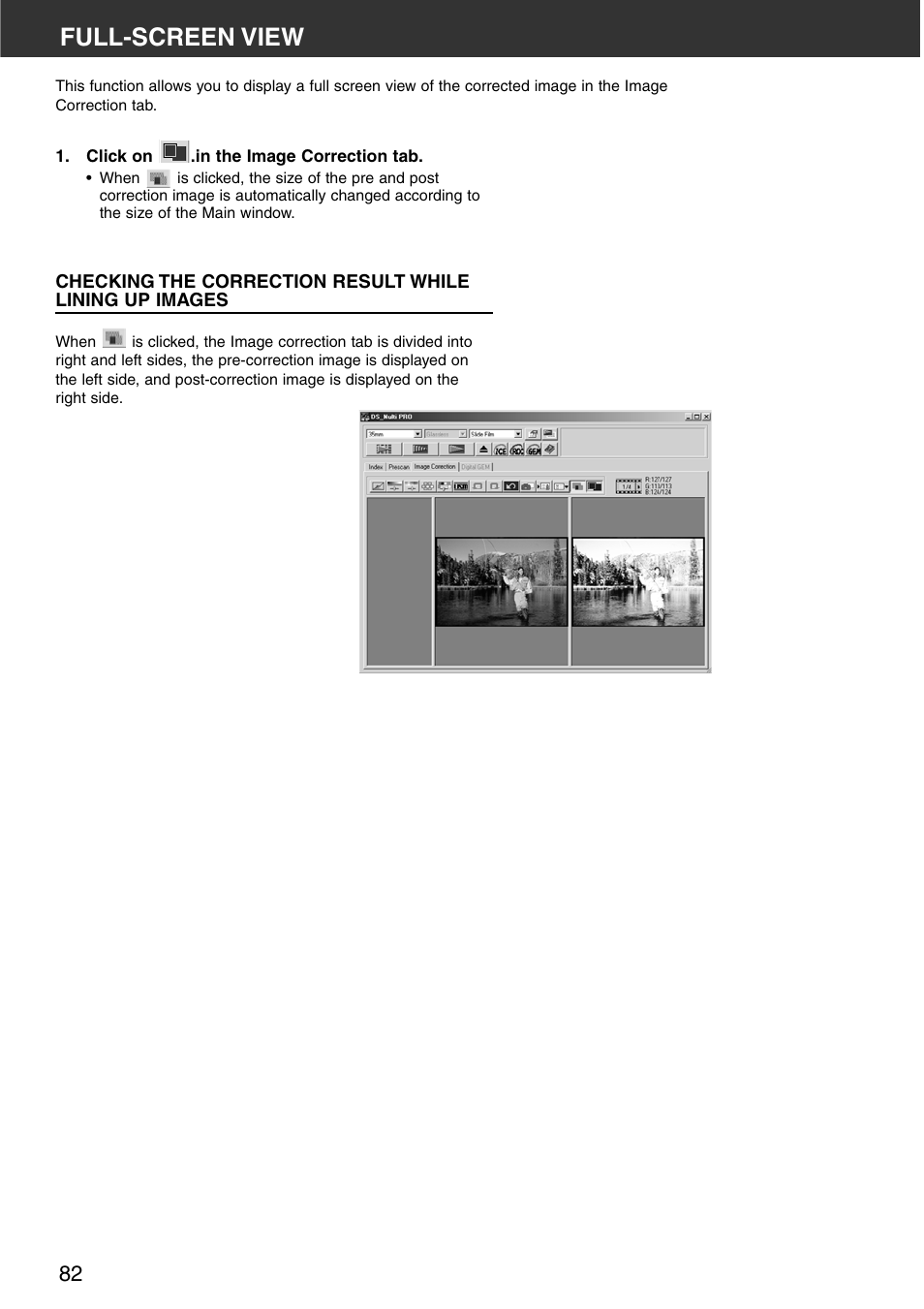 Full-screen view | Minolta DiMAGE Scan Multi PRO AF-5000 User Manual | Page 82 / 129