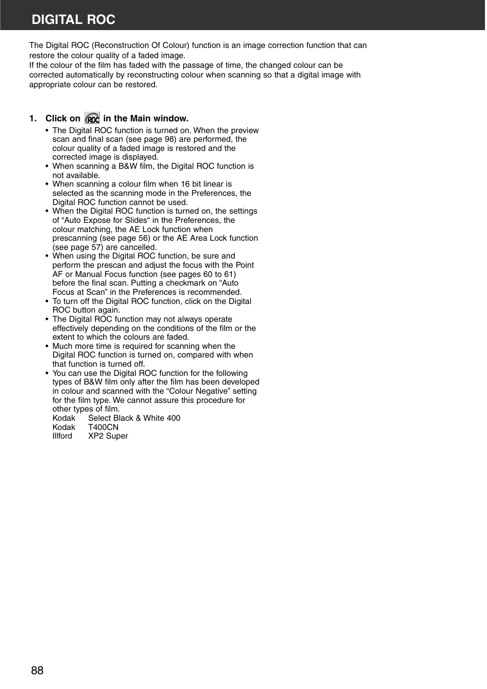 Digital roc | Minolta DiMAGE Scan Multi PRO AF-5000 User Manual | Page 88 / 129