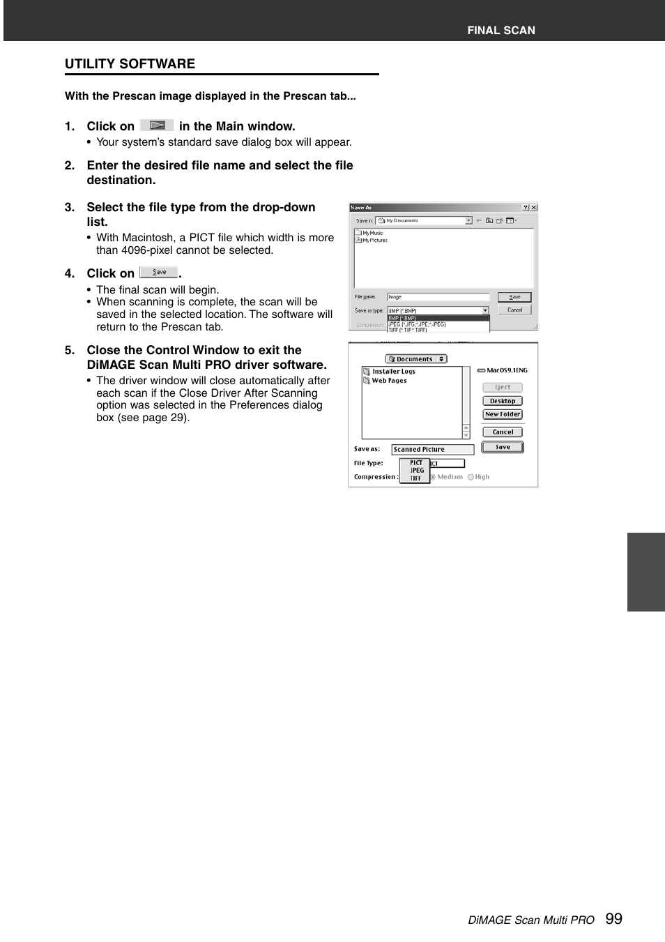 Utility software | Minolta DiMAGE Scan Multi PRO AF-5000 User Manual | Page 99 / 129