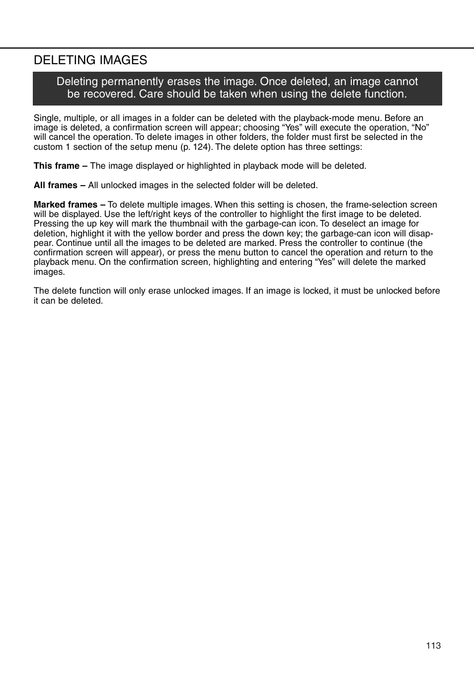 Deleting images | Minolta Dimage 7i User Manual | Page 113 / 164