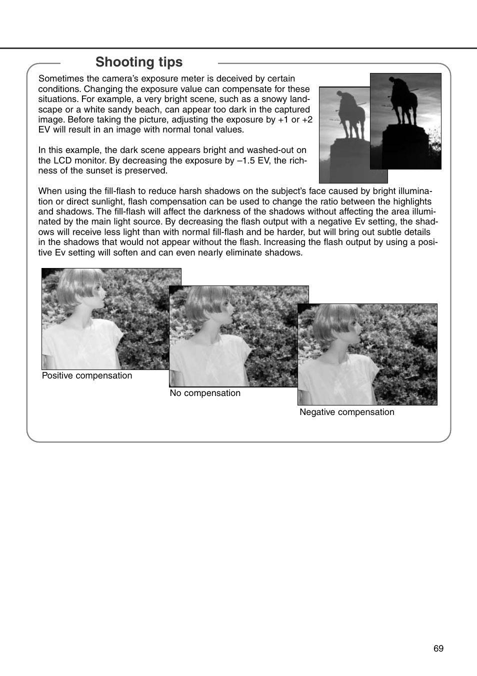 Shooting tips | Minolta Dimage 7i User Manual | Page 69 / 164