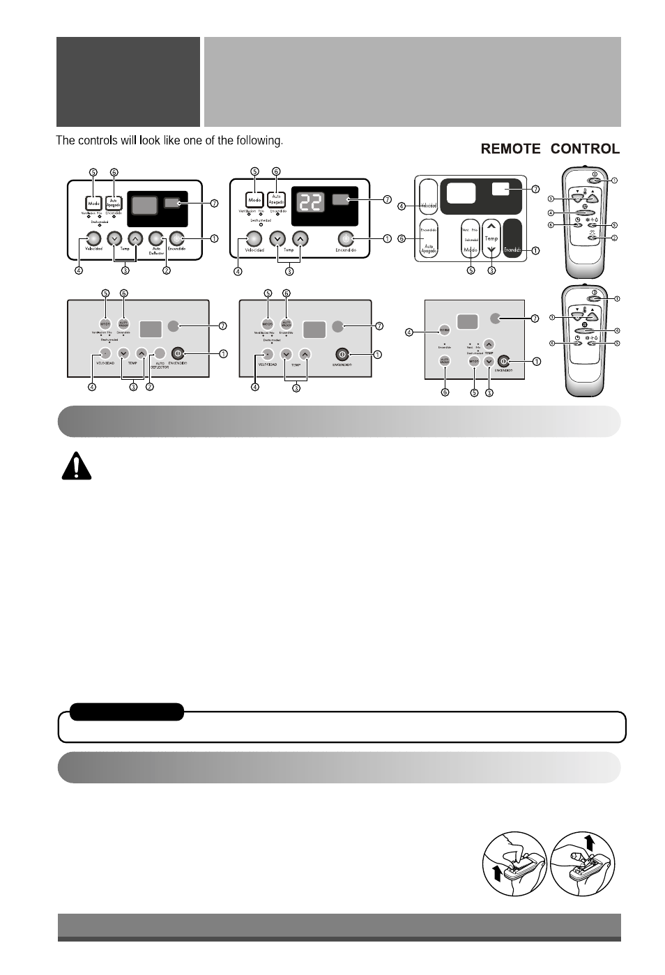 Remote control operation, How to insert the batteries, Controls | Operating instructions | Minolta W091CA TSG0 User Manual | Page 10 / 19