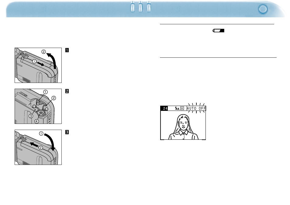 Inserting batteries, Battery-condition indicator, Auto power off | Minolta Dimage V User Manual | Page 12 / 40